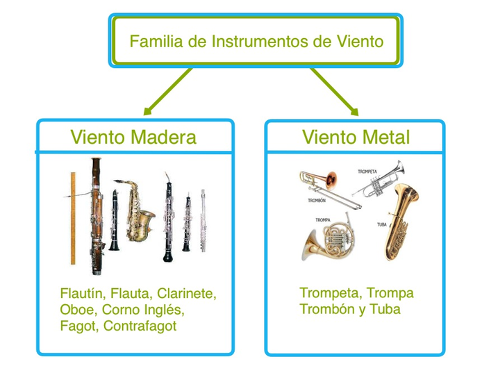 Baño oveja vena Clasificación Tradicional de los Instrumentos Musicales" Fichas con Mapas  Conceptuales - CLASE DE MÚSICA 2.0
