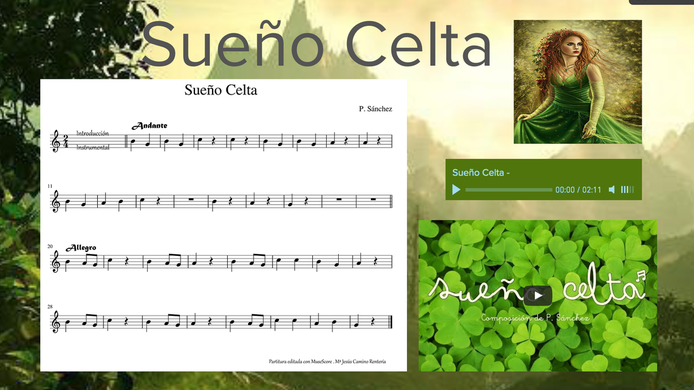 Sueño Celta" Wix con partitura y playback - CLASE DE MÚSICA 2.0