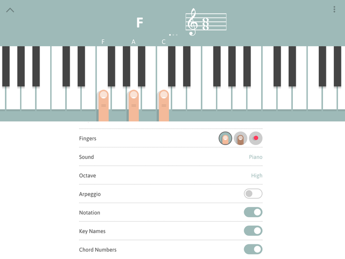 Cheeky Fingers-Piano Chords" una App para aprender acordes sobre un teclado - CLASE DE MÚSICA 2.0